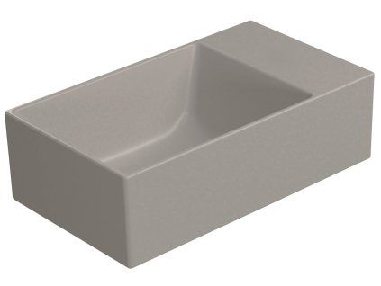 GSI Kube X umyvadlo 40 x 23 cm bez otvoru pro baterii bez přepadu keramické tortora mat šedá 9484005