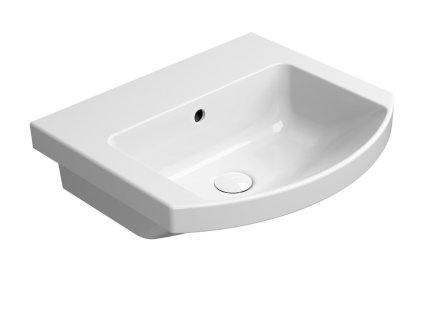 GSI Norm oblé umyvadlo 51 x 45 cm bez otvoru pro baterii s přepadem keramické bílá ExtraGlaze 8646011