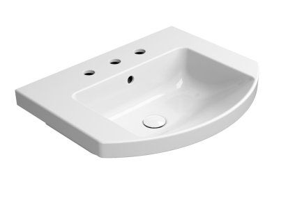 GSI Norm oblé umyvadlo 60 x 49 cm 3 otvory pro baterii s přepadem keramické bílá ExtraGlaze 8645311