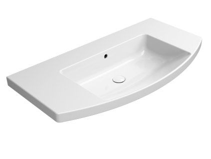 GSI Norm oblé umyvadlo 100 x 52 cm bez otvoru pro baterii s přepadem keramické bílá ExtraGlaze 8643011