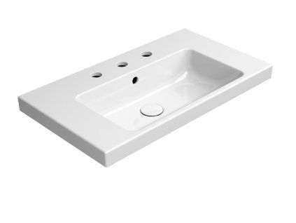 GSI Norm obdélníkové umyvadlo 70 x 40 cm 3 otvory pro baterii s přepadem keramické bílá ExtraGlaze 8637311