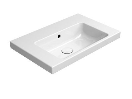 GSI Norm obdélníkové umyvadlo 60 x 40 cm bez otvoru pro baterii s přepadem keramické bílá ExtraGlaze 8636011