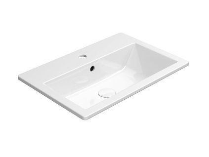 GSI Kube X obdélníkové umyvadlo zápustné 58 x 40 cm s otvorem pro baterii s přepadem keramické bílá ExtraGlaze 9433111
