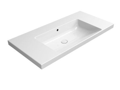 GSI Norm obdélníkové umyvadlo 100 x 50 cm bez otvoru pro baterii s přepadem keramické bílá ExtraGlaze 8633011