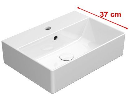 GSI Kube X obdélníkové umyvadlo 50 x 37 cm broušená spodní hrana s otvorem pro baterii s přepadem keramické bílá ExtraGlaze 94479111