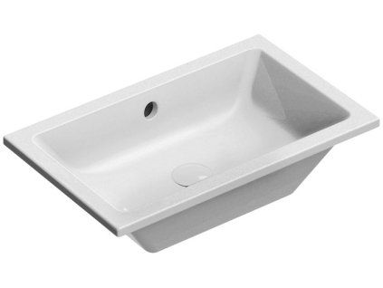 GSI Kube X obdélníkové umyvadlo zápustné 60 x 37 cm bez otvoru pro baterii s přepadem keramické bílá ExtraGlaze 895311