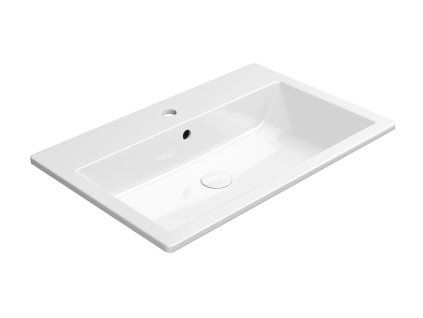 GSI Kube X obdélníkové umyvadlo zápustné 70 x 46 cm s otvorem pro baterii s přepadem keramické bílá ExtraGlaze 9437111