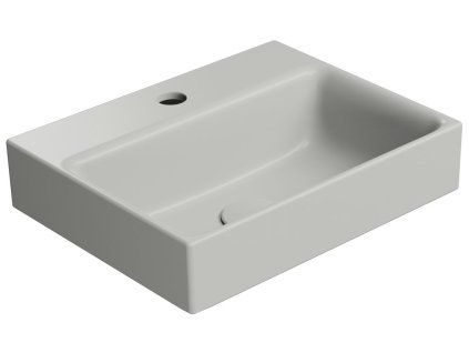GSI Nubes umyvadlo 40 x 32 cm broušená spodní hrana s otvorem pro baterii bez přepadu keramické cenere mat šedá 96849117