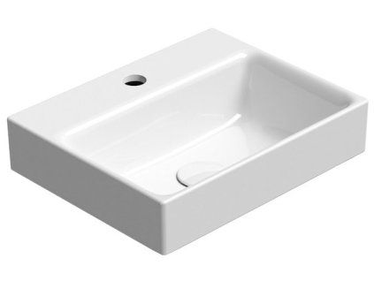 GSI Nubes umyvadlo 40 x 32 cm broušená spodní hrana s otvorem pro baterii bez přepadu keramické bílá ExtraGlaze 96849111