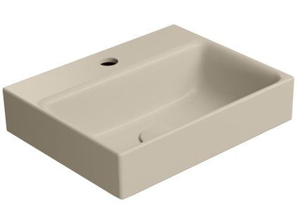 GSI Nubes umyvadlo 40 x 32 cm broušená spodní hrana s otvorem pro baterii bez přepadu keramické creta mat béžová 96849108