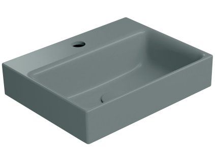 GSI Nubes umyvadlo 40 x 32 cm broušená spodní hrana s otvorem pro baterii bez přepadu keramické agave mat zelená 96849104