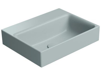 GSI Nubes umyvadlo 40 x 32 cm broušená spodní hrana bez otvoru pro baterii bez přepadu keramické ghiaccio mat modrá 96849015