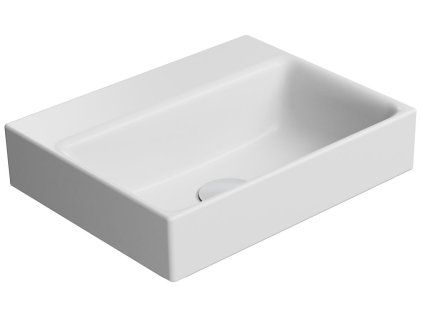 GSI Nubes umyvadlo 40 x 32 cm broušená spodní hrana bez otvoru pro baterii bez přepadu keramické bílá mat 96849009