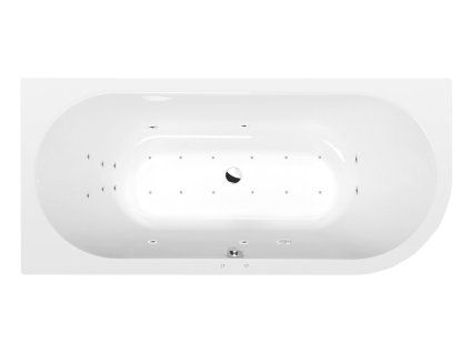 Polysan VIVA L hydromasážní vana 185 x 80 x 47 cm levá Attraction Hydro-Air akrylát chrom bílá 72099.4010