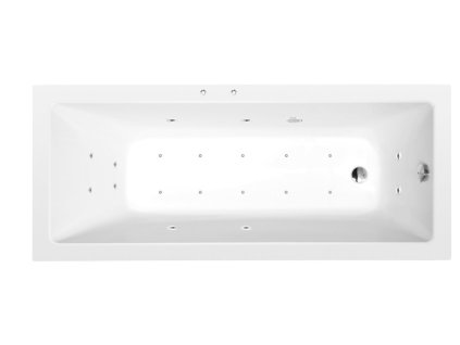 Polysan NOEMI hydromasážní vana obdélníková 150 x 80 x 39 cm Active Hydro-Air akrylát chrom bílá 71727.2010