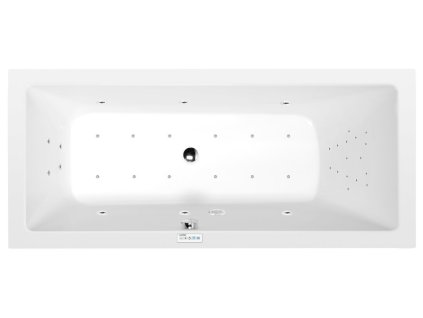Polysan MIMOA hydromasážní vana obdélníková 170 x 80 x 39 cm Highline Hydro-Air akrylát chrom bílá 71713.6010