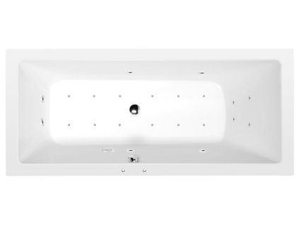 Polysan MIMOA hydromasážní vana obdélníková 170 x 75 x 39 cm Active Hydro-Air akrylát chrom bílá 71709.2010