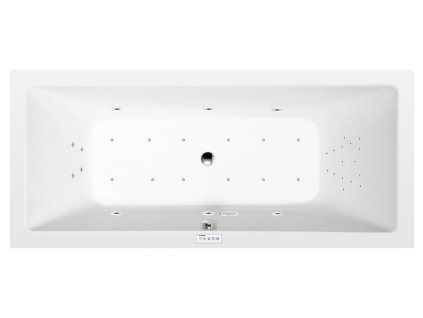 Polysan KRYSTA hydromasážní vana obdélníková 180 x 80 x 39 cm Highline Hydro-Air akrylát chrom bílá 71710.6010