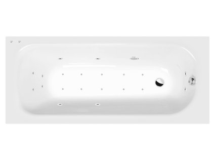 Polysan EBRO hydromasážní vana obdélníková 170 x 75 x 39 cm Active Hydro-Air akrylát chrom bílá 26711.2010