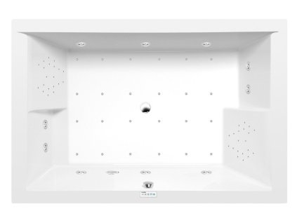 Polysan DUPLA hydromasážní vana obdélníková 180 x 120 x 54 cm Highline Hydro-Air akrylát chrom bílá 13611.6010