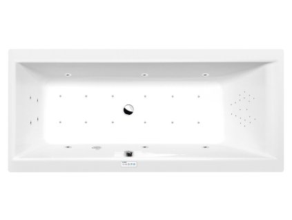 Polysan CLEO hydromasážní vana obdélníková 180 x 90 x 48 cm Highline Hydro-Air akrylát chrom bílá 13111.6010