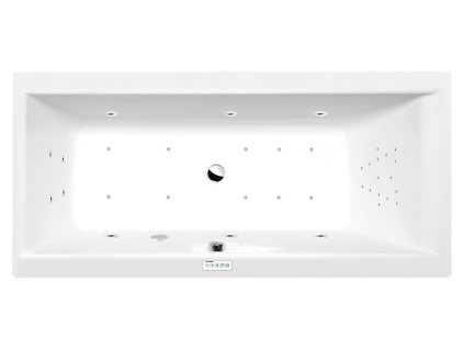 Polysan CLEO hydromasážní vana obdélníková 160 x 70 x 48 cm Highline Hydro-Air akrylát chrom bílá 73611.6010