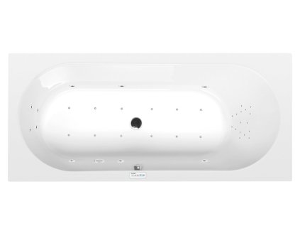 Polysan ASTRA B hydromasážní vana obdélníková 165 x 75 x 48 cm Highline Hydro-Air akrylát chrom bílá 32611.6010