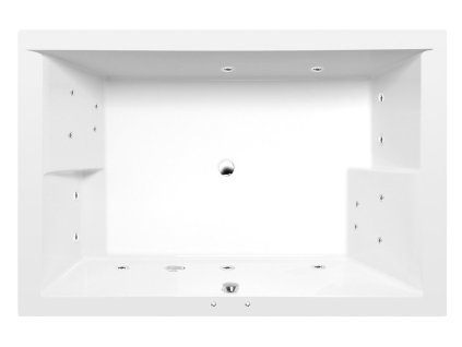Polysan DUPLA hydromasážní vana obdélníková 180 x 120 x 54 cm Active Hydro akrylát chrom bílá 13611.1010