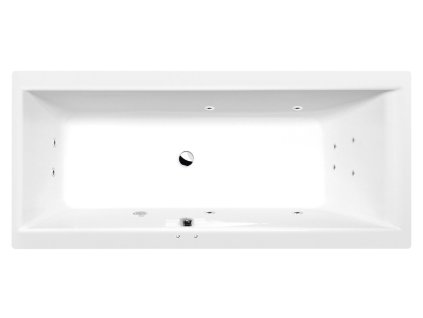 Polysan CLEO hydromasážní vana obdélníková 180 x 90 x 48 cm Active Hydro akrylát chrom bílá 13111.1010