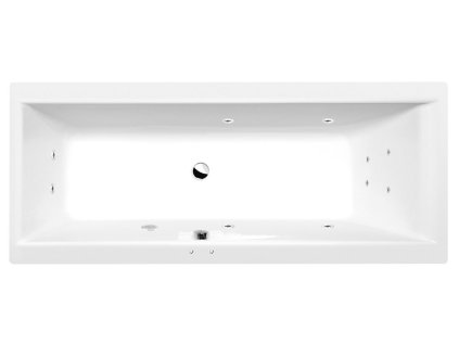 Polysan CLEO hydromasážní vana obdélníková 170 x 75 x 48 cm Active Hydro akrylát chrom bílá 94611.1010