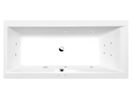 Polysan CLEO hydromasážní vana obdélníková 160 x 75 x 48 cm Active Hydro akrylát chrom bílá 93611.1010