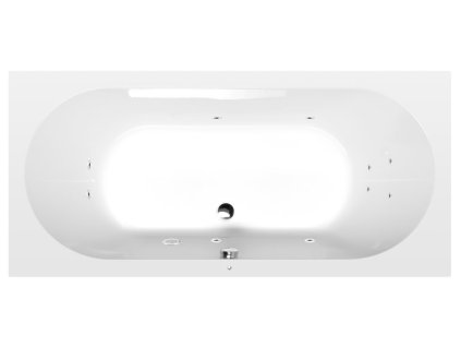 Polysan LEVANA hydromasážní vana obdélníková 170 x 80 x 39 cm Active Hydro akrylát chrom bílá 71745.1010