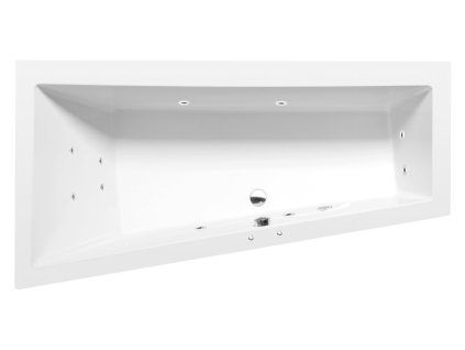 Polysan ANDRA L hydromasážní vana asymetrická 170 x 90 x 45 cm levá Active Hydro akrylát chrom bílá 81111.1010