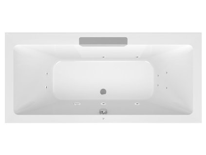 Polysan CASCATA hydromasážní vana obdélníková 185 x 85 x 45 cm kaskáda nerez Active Hydro akrylát chrom bílá 73836.100.1010