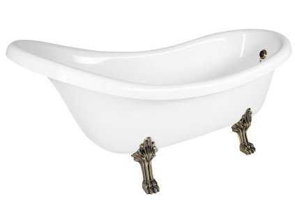 Polysan RETRO vana volně stojící 174,5 x 82 x 80,5 cm nohy bronz litý mramor bílá 43388