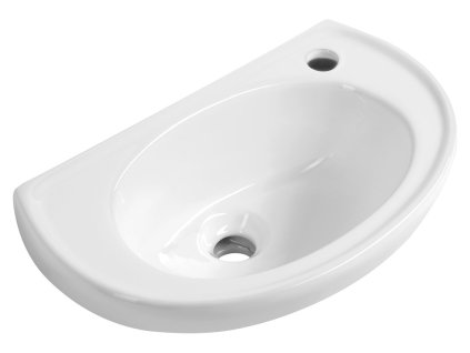 Bruckner Winz keramické umývátko 46 x 27 cm s otvorem pro baterii bez přepadu bílá 201.101.0