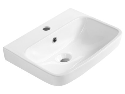 Bruckner Vibrant keramické umyvadlo 46 x 33 cm s otvorem pro baterii s přepadem bílá 201.097.0