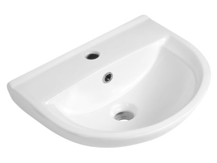 Bruckner Spiral keramické umyvadlo 43 x 35 cm s otvorem pro baterii s přepadem bílá 201.081.0