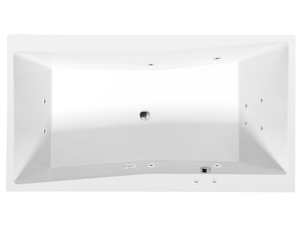 Polysan QUEST hydromasážní vana obdélníková 180 x 100 x 49 cm Active Hydro akrylátové chrom bílá 78511.1010