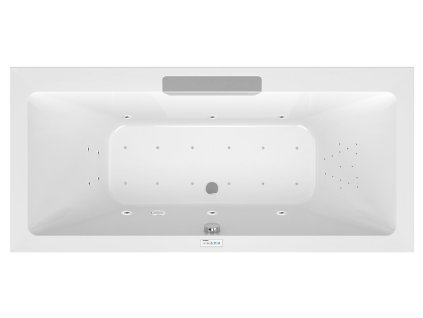 Polysan CASCATA hydromasážní vana 185 x 85 x 45 cm kaskáda nerez Highline Hydro-Air chrom akrylát bílá 73836.100.6010
