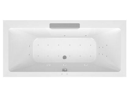 Polysan CASCATA hydromasážní vana 185 x 85 x 45 cm kaskáda nerez Attraction Hydro-Air akrylát bílá 73836.100.4010
