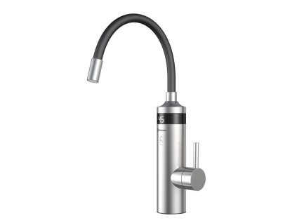 Aqualine Ton elektrická dřezová baterie s průtokovým ohřívačem vody flexi ramínko 230V černá/nerez 211085