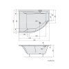 Polysan Tandem L 170 x 130 cm vana asymetrická akrylátová levá 06611