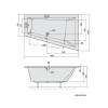 Polysan Triangl R 180 x 120 cm vana asymetrická akrylátová pravá 20611