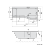 Polysan Versys R 160 x 85 cm vana asymetrická akrylátová pravá 15611
