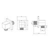 Sapho 1205-02 vývod sprchy 60 x 60 mm hranatý chrom