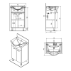 Aqualine KERAMIA FRESH 50058 umyvadlová skříňka 51 cm dub platin