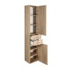 Aqualine ZOJA/KERAMIA FRESH skříňka vysoká 35x184x29cm levá dub platin 51222