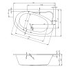 Riho Aryl 170 x 110 cm vana levá akrylátová asymetrická bílá B018001005