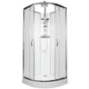 257 4 sprchovy box briliant model 6 ctvrtkruhovy s vanickou z liteho mramoru a sprchovou termostatickou tyci s horni sprchou matne chinchila sklo